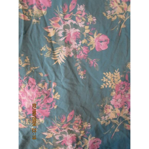 TORRID SIZE 3X FLORAL BLOUSE TOP TANK LINED ADJUSTABLE STRAPS BLUE PINK V-NECK - Picture 1 of 5